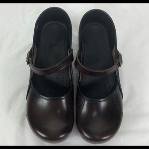 Dansko/Sanita Marcelle Brown Mary Jane Wedge 10